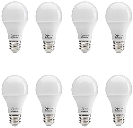 Auraglow 3 Step Dimmable LED Bulb E27 No Dimmer Needed, Warm White, 8 Pack | 14W Edison screw, 100W equivalent, flick switch for three brightness levels, for bedside and pendant lamps, 3000K