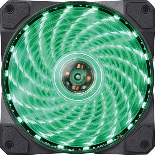 Marvo FN10GN – Ventilador para PC LED Verde, antivibración, silencioso, Color Verde