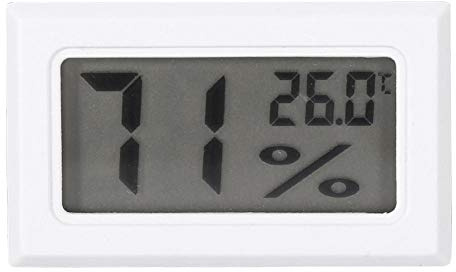 Präzises Hygrometer, Digitales LCD Thermometer, Innen Feuchtigkeitsthermometer, Mini Feuchtigkeitsmonitor, für Zimmergewächshaus, Haus, Büro (Weiß)