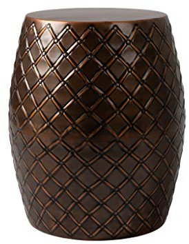 Balkene Home 63179 Patio Sense Braga Metallhocker, Tisch, wirklich kreuzfunktionaler Pflanzgefäß, Sinn, Beistelltisch, Wohnzimmer, Schlafzimmer, moderne Dekoration, glänzendes Kupfer-Finish