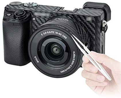 Kiwifotos Pellicola Protettiva AntiGraffio per Fotocamera Sony Alpha A6400 A6300 + Obiettivo 16-50mm Antiscivolo in Fibra di Carbonio
