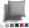 Alreya 2er-Set Mako Satin Kissenbezug 60 x 60 cm - 100% Baumwolle mit YKK Reißverschluss, Superweicher Kopfkissenbezug 60x60, Kissenhülle, Oeko-TEX® Standard Zertifiziert, Grau, nur Kissenbezug