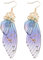 Happyyami Schmetterling Flügel Ohrringe - Fee Braut Tropfen Ohrringe Phantasie Frauen Schmuck (Goldfolie Blau)