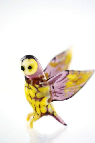 Vogel -Eule braun - Glasfigur - Glastier Kauz