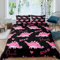 Tbrand Girly Karikatur Dinosaurier Bettbezug Set Niedliche Dino Betten Set Dschungeltiere Bettwäsche Set 135x200cm Für Erwachsene Herz Kronprinzessin Kawaii Rosa Reißverschluss