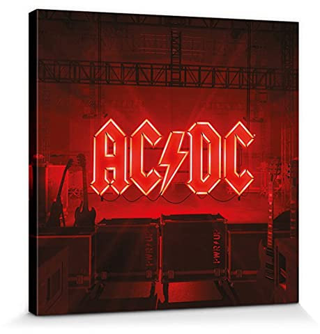1art1 AC/DC Poster Pwr/up Bilder Leinwand-Bild Auf Keilrahmen | XXL-Wandbild Poster Kunstdruck Als Leinwandbild 40x40 cm