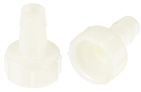 sourcing map 2 Stück ABS Schlauchtülle 10mm Barb x G1/2 Innengewinde Weiß | Schlauchanschluss Fitting Kupplung Rohradapter