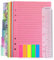 QincLing A5 nachfüllbares Notizpapier-Set, 1 Packung, 50 Blatt, 6 Löcher, A5-Nachfüllpapier, liniert, 6 farbige PVC-Bindeblätter, Trennblätter, 125 Stück Registerregister mit Lineal für Journal-Notizb