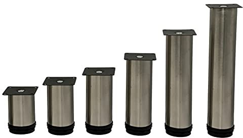 CasaXXl 4X Möbelfüße verstellbar Edelstahl gebürstet - vielseitig einsetzbare Füße für Möbel Sofa Schrank Tisch - Verschiedene Größen (120 mm)