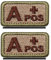 Zcketo 2 Stück Taktischer Bluttyp A+ Positiver Patch Bestickt Verschluss Militär Abzeichen Medizinische Erste-Hilfe-Tasche Emblem Patch für Outdoor Reisen Sport CS Militär Medizinische Hilfe