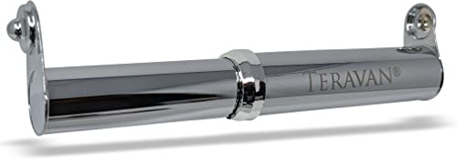 Teravan Estensore standard in acciaio inox, porta carta igienica in metallo dall'aspetto moderno, mandrino di ricambio a molla per rotoli più grandi, adatto a dispositivi standard