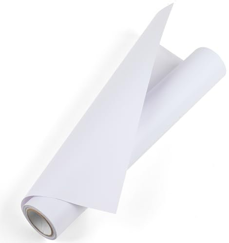 Prime Vinyl Vinylfolie Plotter -30cm x 305cm- matt Weiß Permanentes selbstklebendes Vinyl, Plotterfolie Rollen Rückseite Vinyl für Silhouette Cameo, die meisten Schneidemaschine