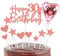 11pcs Rose Gold Happy 30th Birthday Cake Toppers,Personalised Cake Topper for Man&Woman,30th Birthday Cake Decorations Glitter Cupcake Toppers Cake Toppers Kits 5 Star 4 Heart with Balloon