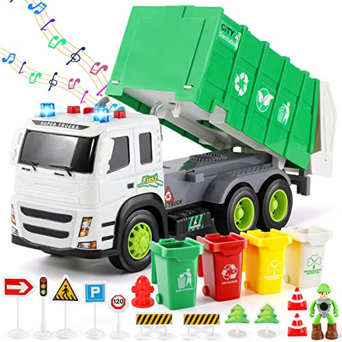 Anby families Camion Poubelle Jouets éducatifs avec Lumière et Son, Voiture Garçon Fille, Cadeau pour Enfants 3 4 5 6 Ans…
