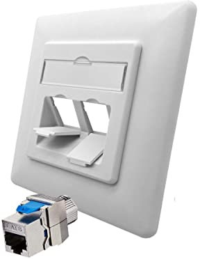ARLI Cat8.1 Netzwerkdose Keystone Dose 1 Port Netzwerk Datendose geschirmt Metall Gehäuse RJ45 Schnappverschluss LSA Snap In Montage