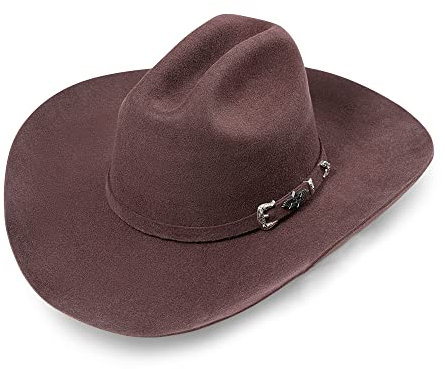 STARS & STRIPES Houston Brown Hut – Hochwertiger, formstabiler Western-Cowboyhut aus Wollfilz