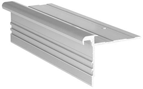 100 cm Treppenprofil STANDARD 8,5 mm - Treppenkantenprofil für Treppenverkleidung und Treppenrenovierung - Farbe: Silber