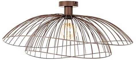 Qazqa Design Deckenleuchte, Deckenlampe - Pua - Bronze, Rund, 66cm, Ideal als Flur, Schlafzimmerlampe und Wohnzimmerlampe
