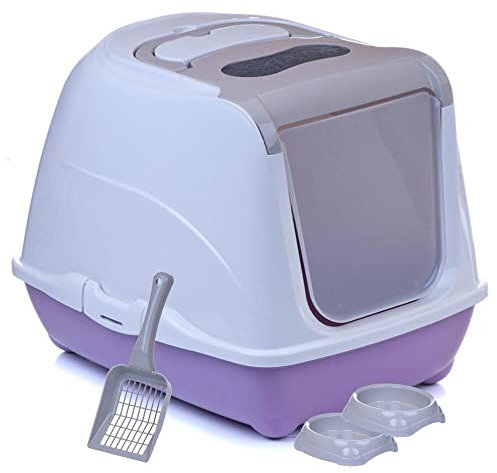 Sondermodell Flipcat 50 graubeige/Flieder + extra Schaufel + 2 Näpfe