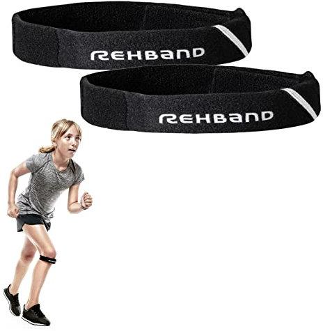 Rehband UD Kniebandage für Kinder - Patella-Kniebandage für Kinder mit Druckpolster, Patellasehnen Bandage Kinder für Fußball, Laufen, Handball, Tennis, Farbe:Schwarz - 1 Paar, Größe:Einheitsgröße