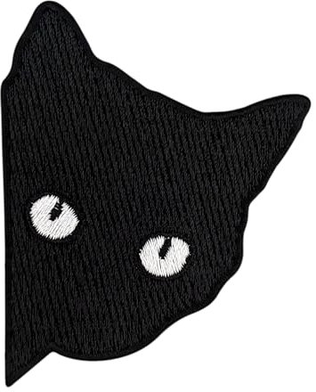 Urbanski Patch Süße neugierige Katze zum Aufbügeln 7 x 5,6 cm | Aufnäher Applikation Bügelbild