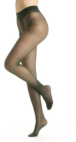 Gi&Gi Collants Transparents pour Femme, 20 Deniers, Couleur Chair (FR/ES, Alpha/lettres, S, M, Taille normale, Taille normale, VERT)