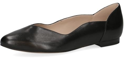 CAPRICE Damen Ballerinas aus Leder Elegant, Schwarz (Black Nappa), 38 EU