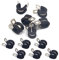 BESTYCHAO Morsetti a P in gomma, 12 pezzi in acciaio inox con cuscinetto in gomma, 10 mm, Black