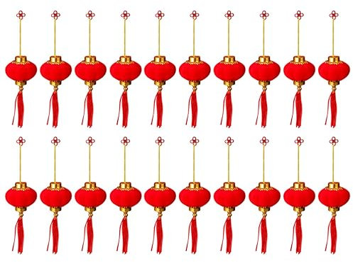 Abaodam 20Pcs Petite Lanterne Lanternes en Papier Décorations Japonaises Décor De Chambre Astetic Fête du Nouvel an Ornements Suspendus Lanterne Traditionnelle Décoration De