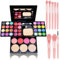 Make-up Palettes, 39 Color Eyeshadow Palette Highly Pigmented Cosmetic Palette, Makeup Palette Set Eyeshadow & Blusher & Face Powder & Lip Gloss Concealer Kit (39 Eyeshadow Palette+8Pcs Pink Brushes)