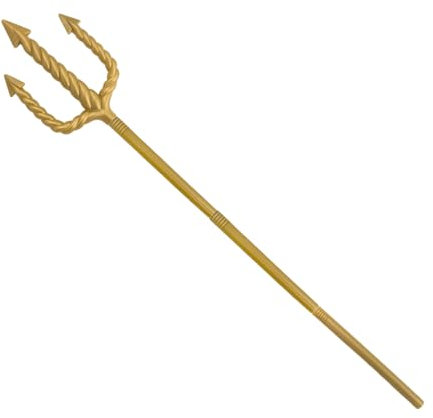 Carnavalife Neptun-Dreizack, abnehmbar, Kostümzubehör, 120 cm, aus Kunststoff, goldfarben