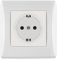 BSEED Steckdose Unterputz mit Steckklemme, Schuko Steckdose 1 Fach mit PC Rahmen, Einbausteckdose Unterputz 16Amp, Einzel Schutzkontakt Wandsteckdose Socket Weiß - 80mm