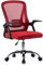 Panana Bürostuhl Ergonomisch, Schreibtischstuhl mit Netzbespannung, Arbeitsstuhl mit Armlehnen, Drehstuhl aus Mesh, höhenverstellbarer Computerstuhl (Rot)