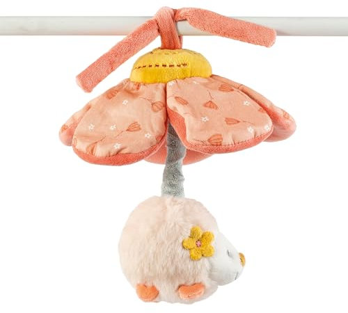 Nattou Aktiv-Kuscheltier zum Aufhängen aus Polyester, Mit Vibrationsfunktion, Igel Zoë, Kollektion Mila, Zoë und Lana, Mehrfarbig