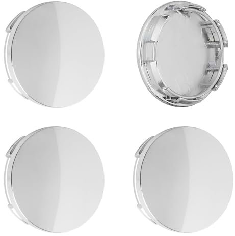 4 Stück Nabendeckel 60mm, Radnabenkappen (OD 60mm ID 56mm), Radnabenabdeckung, Felgenkappen - Radkappen, Universal ABS Silber Nabenkappen, für Radnaben, Auto Zubehör, Radnaben