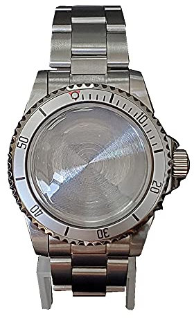 CHICHIYANG Juego de caja de reloj de acero inoxidable con piezas de repuesto con cubierta acrílica espejo accesorios de reloj para NH35, NH36 Movimiento, plata, Pulsera