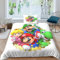 Super-Mario Bettwäsche Bettbezug Set Und Kissenbezug,für Jungen Und Mädchen,3D 2-teiliges Anime-Charaktere Bettwäsche,Mikrofaser Mit Reißverschluss Single（135x200cm）
