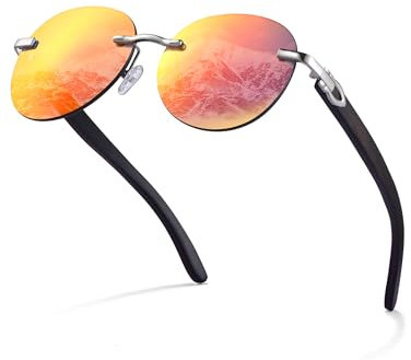 GREENTREEN Sonnenbrille Holz Herren Damen: Unisex Sonnenbrillen UV400-Schutz - Freizeit Brillen für Outdoor Aktivitäten - Reisen Wandern Strandaktivitäten