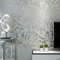Trafagala Damast Tapete barock,Silberner Damast vliestapete Memory Tapete neo barock glamourös klassisch 9,5 m x 0,53 m Leicht Glänzend - silber grau metallic wandtapete wohnzimmer