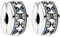 Amuefer Twinkling Stars under the Sky Clip Charms für Armbänder 925 Sterling Silber mit Cubic Zirkonia Spacer Geburtstag Weihnachten Schmuck Geschenke für Frauen Mädchen-2 Stücke