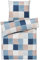 Pure Label Karierte Bettwäsche 135x200 cm mit einem Kissenbezug 80x80 cm - Traumhaft weiches Bettwäsche-Sets 135 x 200 cm in blau aus 100% Baumwolle mit YKK Reißverschluss