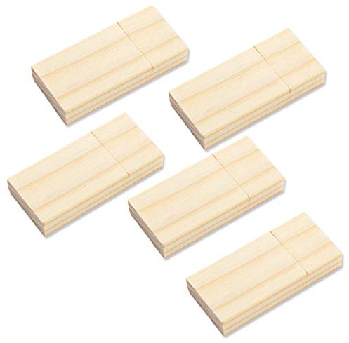 Holz USB Stick 32GB 3.0 5 Stück JBOS Hölzern Flash Speicherstick USB3.0 Schnellen Geschwindigkeit USB Flash Drive Wood USB-Flash-Laufwerk als Geschäftsgeschenk oder Geschenk für Freunde, Ahorn