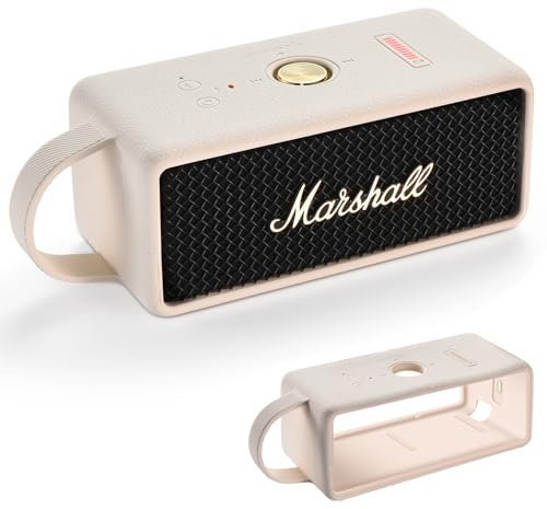 Growalleter Silikonhülle für Marshall Emberton III Tragbarer Bluetooth-Lautsprecher, Reiseschutzhülle Kompatibel mit Marshall Emberton III Zubehör, Emberton III Silikonhülle (Weiß)