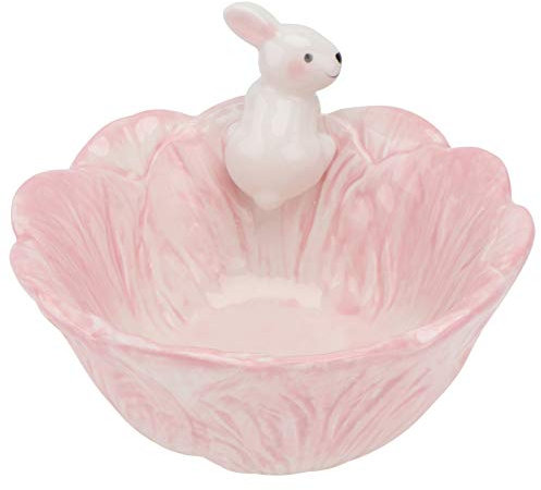 Easter Bunny Candy Bowl Ceramic Easter Rabbit Candy Dish Cabbage Shaped Fruit Salad Dessert Bowl Snack Serving Bowl Easter Rabbit Home Decoration