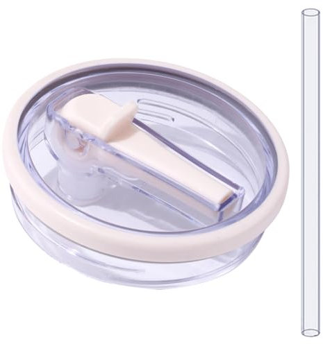 Ersatzdeckel für 40oz Becher Wiederverwendbarer Auslaufsichere und Staubdichte Tumbler Abdeckungen Becher mit Strohhalm Deckel Ersatzdeckel für Stanley Cup (Beige(1pcs))