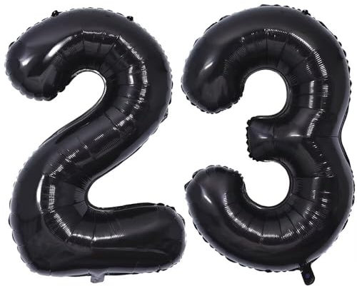Vthoviwa 40 Zoll/18 Farbens Luftballon Zahlen 23/32 Schwarz, Helium Luftballon 23/32. Geburtstag Foil Ballon, 0-90 Folienballon 23/32 Party Dekoration