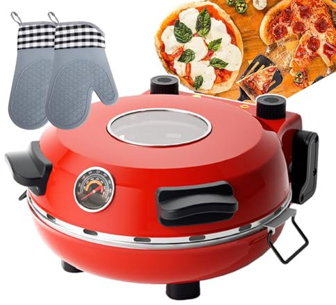 forplubossmmp Horno Automático para Pizza con Temporizador | Máquina Eléctrica para Hacer Pizza De 0 A 450℃ | Máquina para Hacer Pan Y Pizza Portátil Y Mini Horno De Pizza Profesional | 12/31Cm