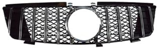 Kühlergrill Für Benz M-Klasse ML W164 2005 2006 2007 2008 2009 2010 2011 Kühlergrill Mittelnetz Grills Montagerahmen Abdeckung Zierleiste Auto Frontgrill(W164 05-08 Silver)