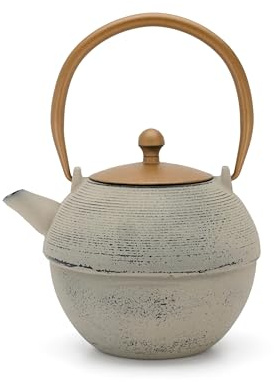 Bredemeijer Tetera grande de hierro fundido de 1,2 litros para inducción, jarra de hierro fundido asiática gris con asa y filtro de acero inoxidable – Ideal para tipos de té sueltos