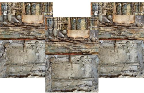 ZAKHSE Motivpapier zum Basteln, 24 Blatt Tote Äste und Steine Designpapier, 21x14,5cm, Einseitig Bedruckt Scrapbook Papier, 8 Designs, 160gsm Gemustertes Bastelpapier für Scrapbook Kartenherstellung